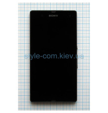 Дисплей (LCD) для Sony Xperia Z C6602, C6603 L36i, C6606 L36a з тачскріном та рамкою black Original Quality TPS-2701665500000