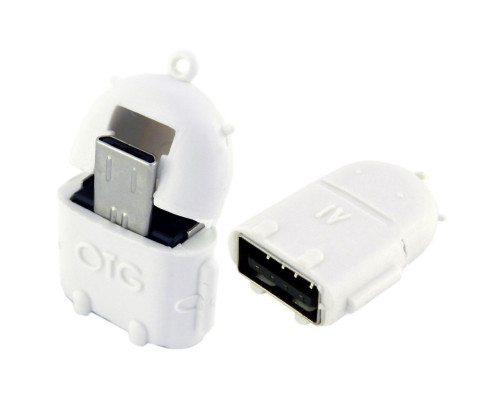 Перехідник OTG WALKER Micro to USB2.0 (NO-01) Android white