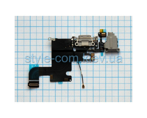 Шлейф для Apple iPhone 6 з роз'ємом зарядки, навушників та мікрофоном grey Original Quality TPS-2701861300008 2701861300008