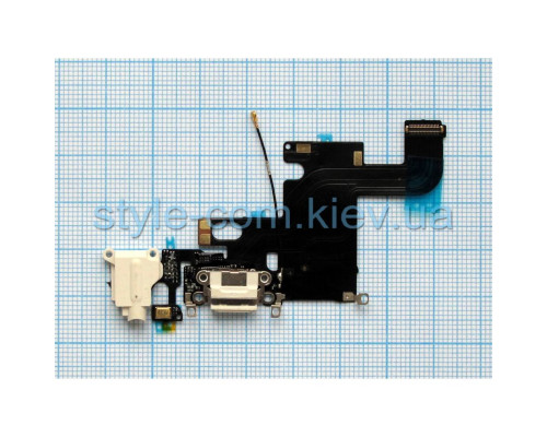Шлейф для Apple iPhone 6 з роз'ємом зарядки, навушників та мікрофоном white Original Quality TPS-2701861400005 2701861400005