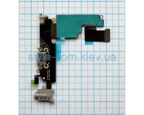 Шлейф для Apple iPhone 6 Plus з роз'ємом зарядки, навушників та мікрофоном grey Original Quality TPS-2701854200001 2701854200001