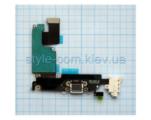 Шлейф для Apple iPhone 6 Plus з роз'ємом зарядки, навушників та мікрофоном white Original Quality TPS-2701854300008 2701854300008