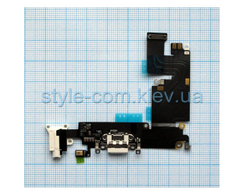 Шлейф для Apple iPhone 6 Plus з роз'ємом зарядки, навушників та мікрофоном white Original Quality TPS-2701854300008 2701854300008