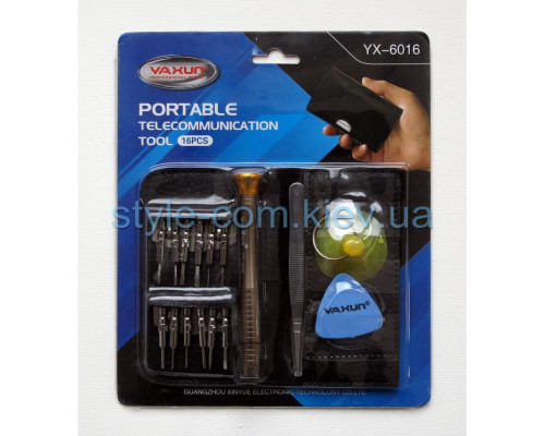 Набір викруток Yaxun YX-6016 (12 насадок, пінцет, присоска, медіатор, шкіряний чохол) TPS-2701887200009 2701887200009