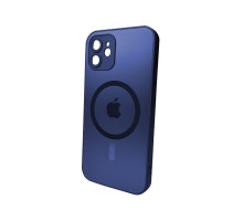 Чохол для смартфона AG Glass Matt Frame Color MagSafe Logo for Apple iPhone 12 Navy Blue (AGMattFrameMGiP12DBlue)