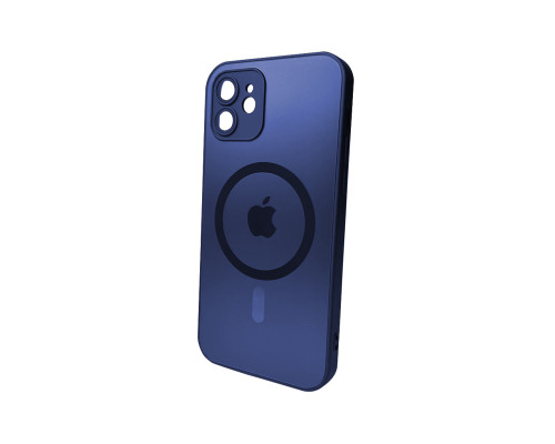 Чохол для смартфона AG Glass Matt Frame Color MagSafe Logo for Apple iPhone 12 Navy Blue (AGMattFrameMGiP12DBlue)