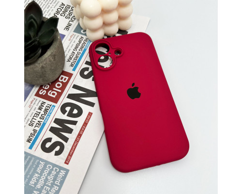 Чохол для смартфона Silicone Full Case AA Camera Protect for Apple iPhone 16 20,China Red (FullAAi16-20)