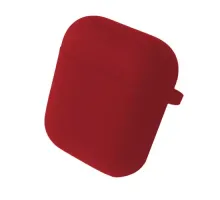 Чохол для AirPods 1/2 SILICONE CASE/MICROFIBER Red mag-2000001294178146300