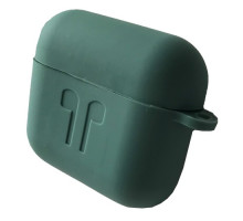Чохол для AirPods 3 силіконовий 2мм LOGO 2в1(+ карабин) тех.пак Pine green mag-2000001375426138333