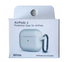 Чохол для AirPods 3 Silicone Slim (+ Карабин) NEW BOX White mag-200000145789433124