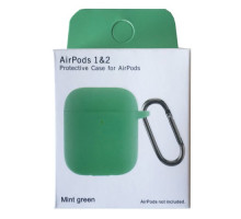 Чохол для AirPods 1/2 Silicon Slim (+ карабин) NEW BOX Mint Green mag-200000145836533168