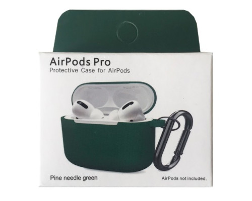 Чохол для AirPods Pro Silicone Slim (+ карабин) NEW BOX Pine nedle green mag-2000001458525132860