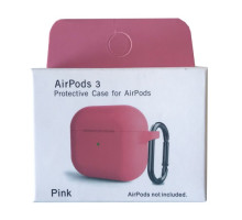 Чохол для AirPods 3 Silicone Slim (+ Карабин) NEW BOX Pink mag-2000001458655132872