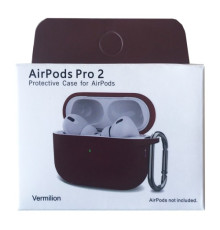 Чохол для AirPods Pro 2 Silicone Slim (+ Карабин) NEW BOX Vermilion mag-2000001459669132901