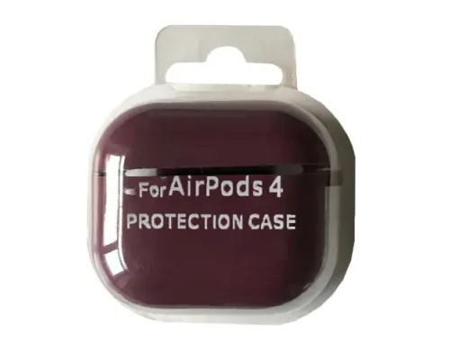 Чохол для AirPods 4 SILICONE CASE/MICROFIBER Marsala mag-2000001553800144155