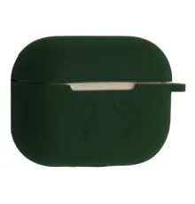 Чохол для AirPods PRO силіконовий LOGO 2в1(+ карабин) тех.пак Dark green mag-2000001606278138385