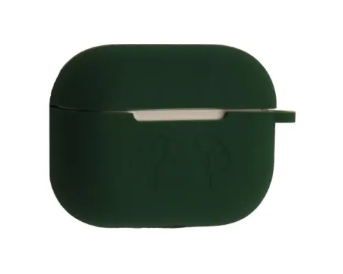 Чохол для AirPods PRO силіконовий LOGO 2в1(+ карабин) тех.пак Dark green mag-2000001606278138385