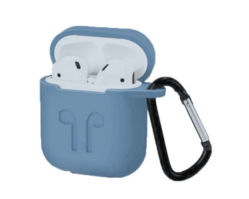 Чохол для AirPods силіконовий LOGO 2в1(+ карабин) тех.пак Lilac mag-200000138444217879