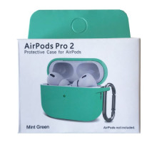 Чохол для AirPods Pro 2 Silicone Slim (+ Карабин) NEW BOX Mint green mag-2000001458860132890