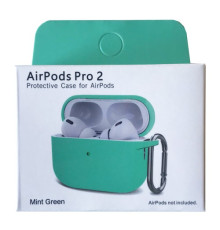 Чохол для AirPods Pro 2 Silicone Slim (+ Карабин) NEW BOX Mint green mag-2000001458860132890