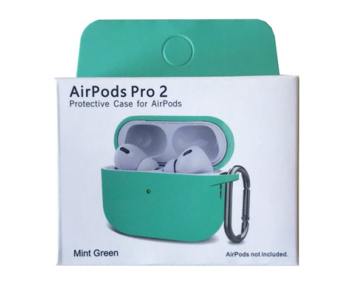 Чохол для AirPods Pro 2 Silicone Slim (+ Карабин) NEW BOX Mint green mag-2000001458860132890