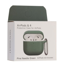 Чохол для AirPods 4 Silicone Slim (+ Карабин) NEW BOX Pine Needle Green mag-2000001575703132910