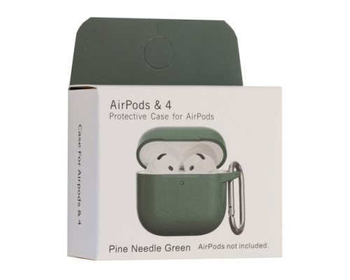 Чохол для AirPods 4 Silicone Slim (+ Карабин) NEW BOX Pine Needle Green mag-2000001575703132910