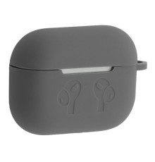 Чохол для AirPods PRO 2 силіконовий LOGO 2в1(+ карабин) тех.пак Dark grey mag-2000001538210138372