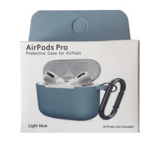 Чохол для AirPods Pro Silicone Slim (+ карабин) NEW BOX Light blue mag-2000001458563132863