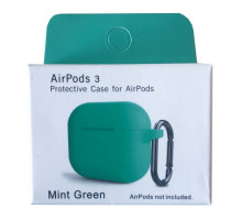 Чохол для AirPods 3 Silicone Slim (+ Карабин) NEW BOX Mint green mag-2000001458679132874