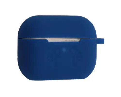 Чохол для AirPods PRO 2 силіконовий LOGO 2в1(+ карабин) тех.пак Blue mag-2000001606360138393
