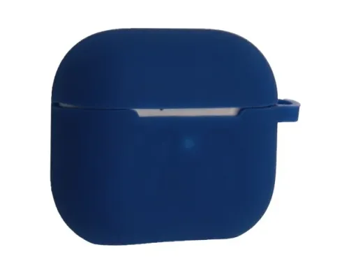 Чохол для AirPods 3 силіконовий 2мм LOGO 2в1(+ карабин) тех.пак Blue mag-2000001606315138389