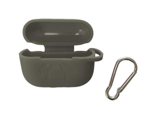 Чохол для AirPods PRO силіконовий LOGO 2в1(+ карабин) тех.пак Grey mag-2000001133521138326