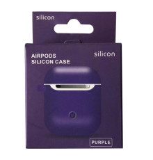 Чохол для AirPods Silicon Case Slim (+ карабин) COLOR BOX Purple mag-20000012527106105