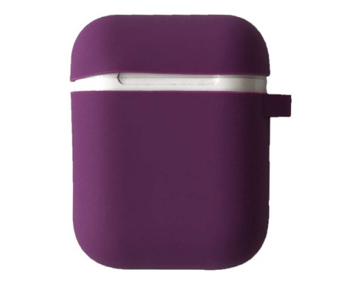 Чохол для AirPods Silicon Case Slim (+ карабин) COLOR BOX Purple mag-20000012527106105