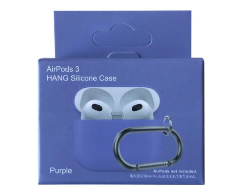 Чохол для AirPods 3 SLIM Case (+ Карабин) Box Purple mag-200000138505017917