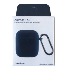 Чохол для AirPods 1/2 Silicon Slim (+ карабин) NEW BOX Lake blue mag-200000145841933173