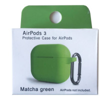 Чохол для AirPods 3 Silicone Slim (+ Карабин) NEW BOX March green mag-2000001458686132875