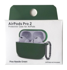 Чохол для AirPods Pro 2 Silicone Slim (+ Карабин) NEW BOX Pine needle green mag-2000001458884132892