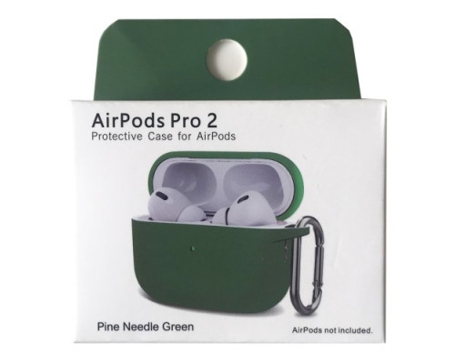 Чохол для AirPods Pro 2 Silicone Slim (+ Карабин) NEW BOX Pine needle green mag-2000001458884132892