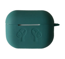 Чохол для AirPods PRO 2 силіконовий LOGO 2в1(+ карабин) тех.пак Pine green mag-2000001432662138351