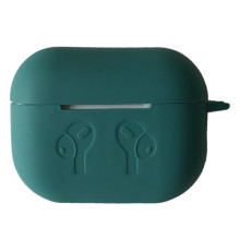 Чохол для AirPods PRO 2 силіконовий LOGO 2в1(+ карабин) тех.пак Pine green mag-2000001432662138351