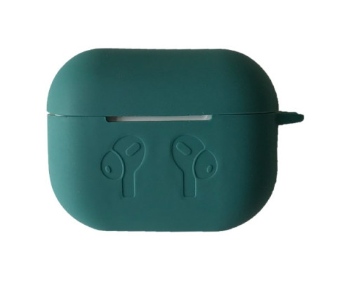Чохол для AirPods PRO 2 силіконовий LOGO 2в1(+ карабин) тех.пак Pine green mag-2000001432662138351
