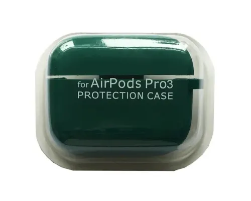 Чохол для AirPods PRO 3 SILICONE CASE/MICROFIBER Dark green mag-2000001640944144590