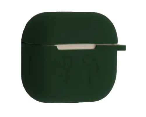 Чохол для AirPods 3 силіконовий 2мм LOGO 2в1(+ карабин) тех.пак Dark green mag-2000001606339138390