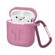 Чохол для AirPods силіконовий LOGO 2в1(+ карабин) тех.пак Pink mag-2000000976266138317