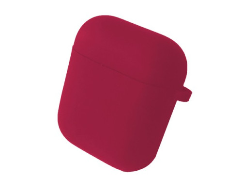 Чохол для AirPods 1/2 SILICONE CASE/MICROFIBER Rose red mag-200000129425315747