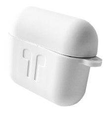Чохол для AirPods 3 силіконовий 2мм LOGO 2в1(+ карабин) тех.пак White mag-200000137541917194