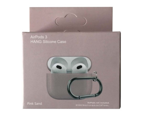 Чохол для AirPods 3 SLIM Case (+ Карабин) Box Pink sand mag-200000138514217926