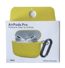 Чохол для AirPods Pro Silicone Slim (+ карабин) NEW BOX Yellow mag-200000145847133180